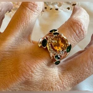 Cubic Zirconia Rose Gold Colored Ring Size 6.5